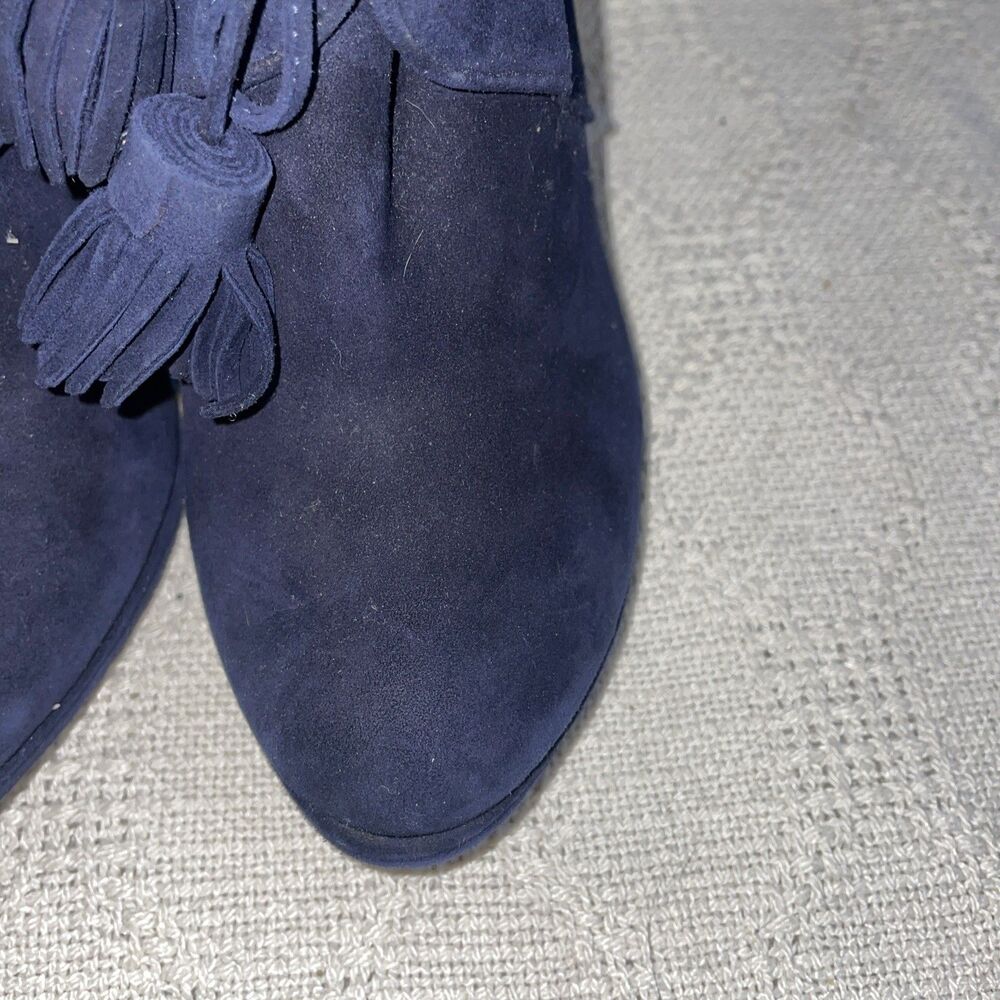 Cole Haan Women’s Heeled Booties Size 7.5 B Navy Blue Leather Business Formal - Picture 9 of 12